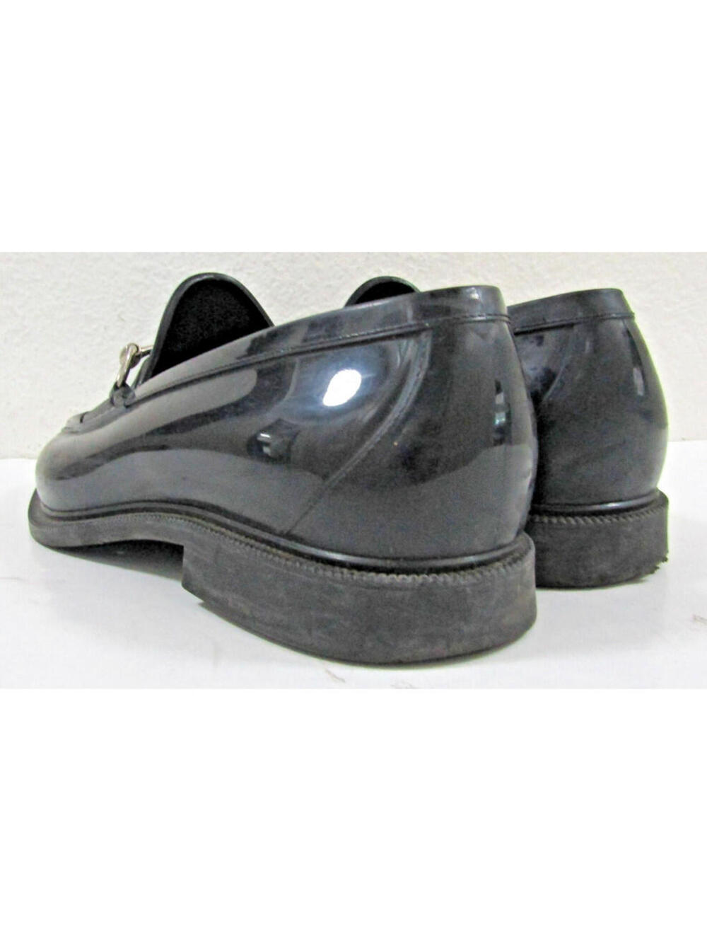 Gucci Rubber Black Loafers Silver Horsebit Gucci Size 10 US Size 10  1/2 - Picture 4 of 12